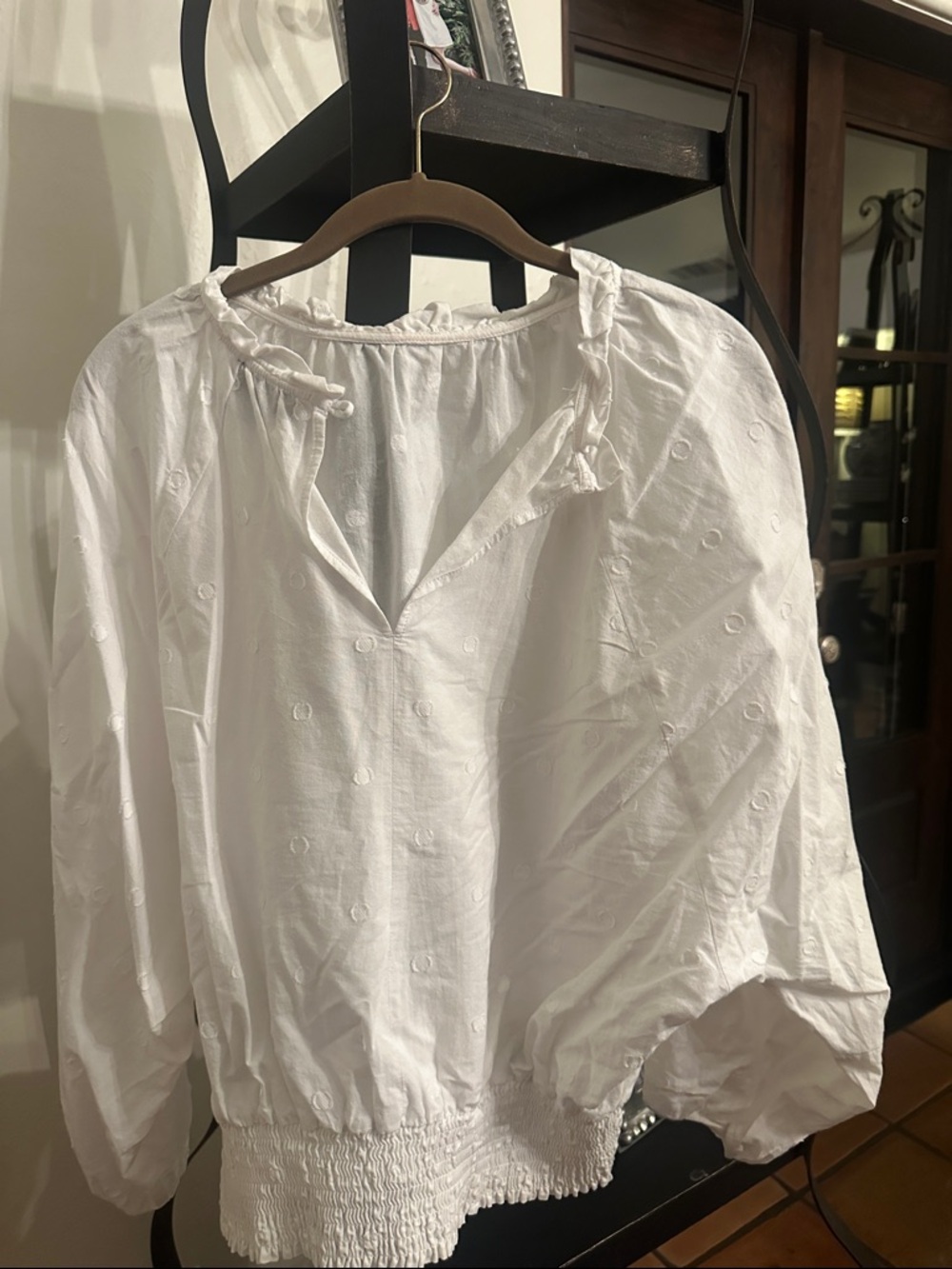 Maeve by Anthropologie Ivory Boho Button-Up Top